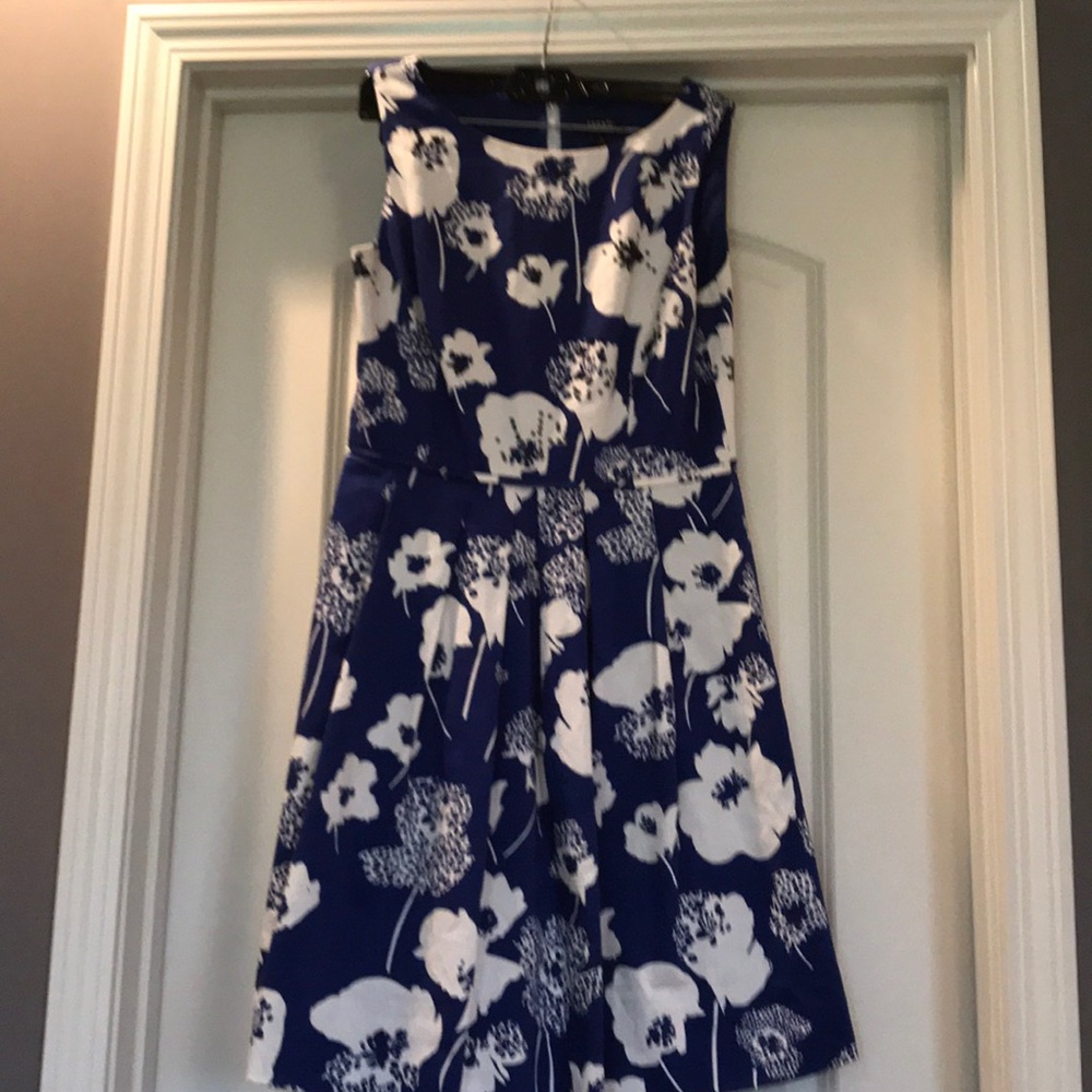 Blue and White Floral Dress